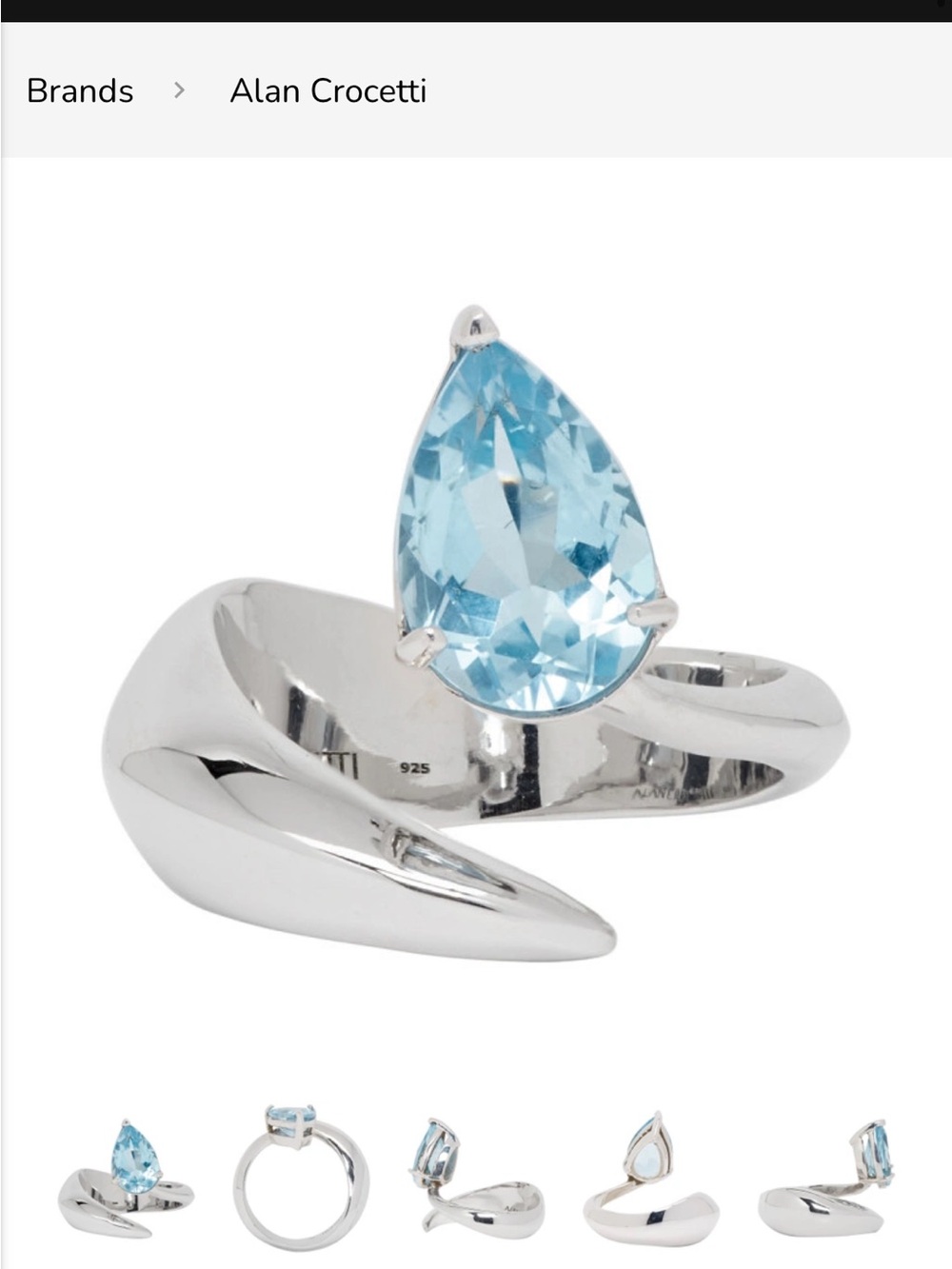 Pear-Cut Blue Topaz Sterling Silver Ring